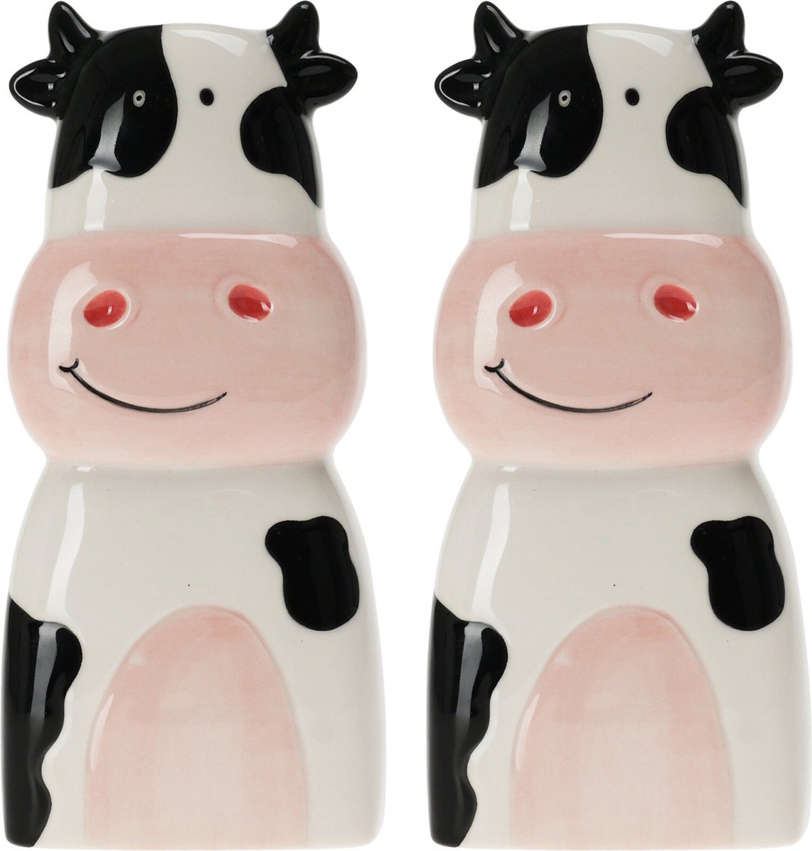 Waterverdamper radiator - 2x - koe - kunststeen - kinderkamer - 18 cm - luchtbevochtiger