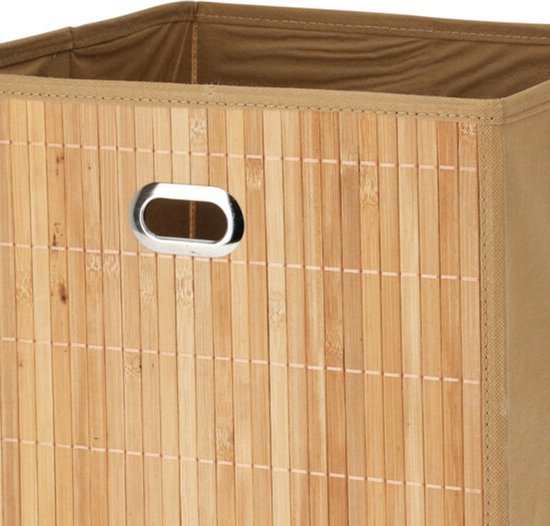 Storage Solutions Panier de rangement/panier de placard - 6x - 28 litres - naturel - 31 x 31 x 31 cm - Paniers à compartiments - pliables