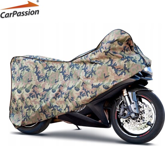 CarPassion Military Motorhoes - Beschermhoes - Waterdicht & Vorstbestendig - Maat M - Camouflage - 225 - 104 - 123 cm