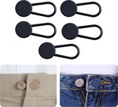 Consumerce® Knoopsgat Verlenger - 5 Stuks - Zwart - Broekverbreder - Knoop Verbreder - Broek Knoopsgatverlenger - Broekverlenger - Jeans Knopen - Broeken Elastiek