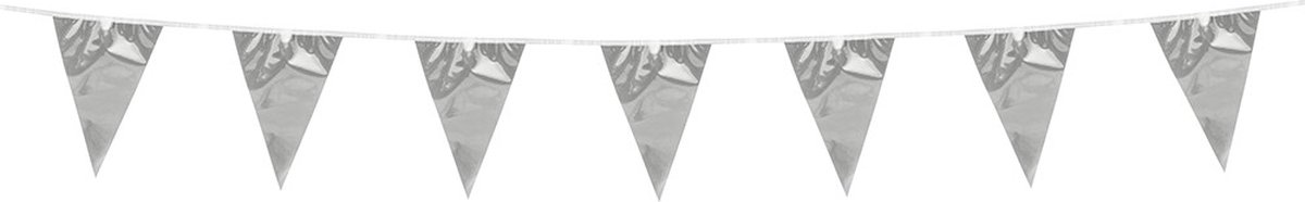Mini Vlaggenlijn Metallic Zilver 3 meter - Verjaardag Feest Party Festival Poolparty Decoratie