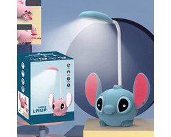 foto van Bureaulamp Disney Lilo & Stitch LED-bureaulamp met puntenslijper Opvouwbare lamp Leuke bureaulamp USB oplaadbaar Stitc Blauw