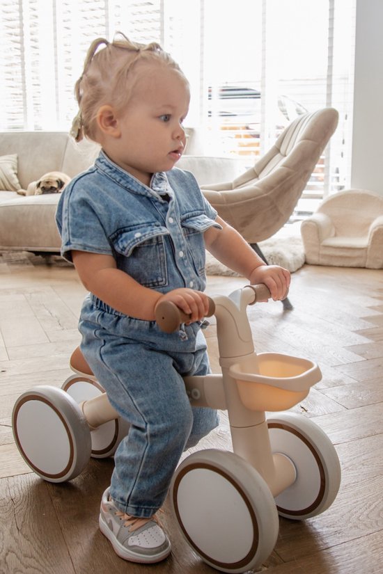 Tryco Luna Beige Loopfiets - Vanaf 1 jaar - Ook geschikt voor 2 jaar en 3 jaar - Loopfietsjes