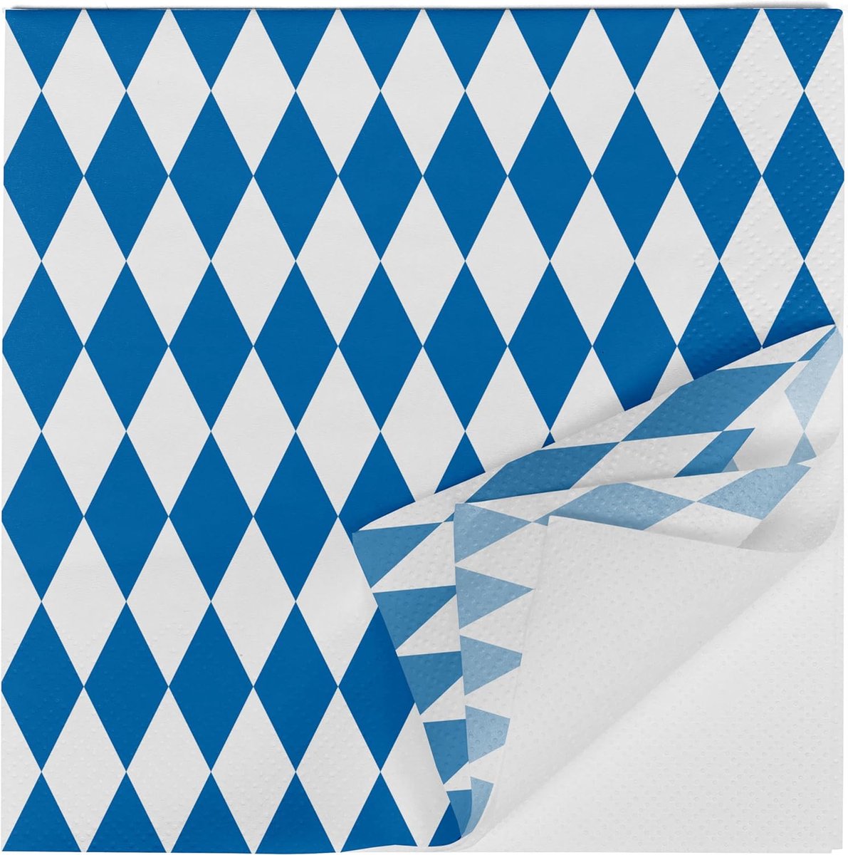 100 servetten, 3-laags, Beiers blauw, 33x33cm