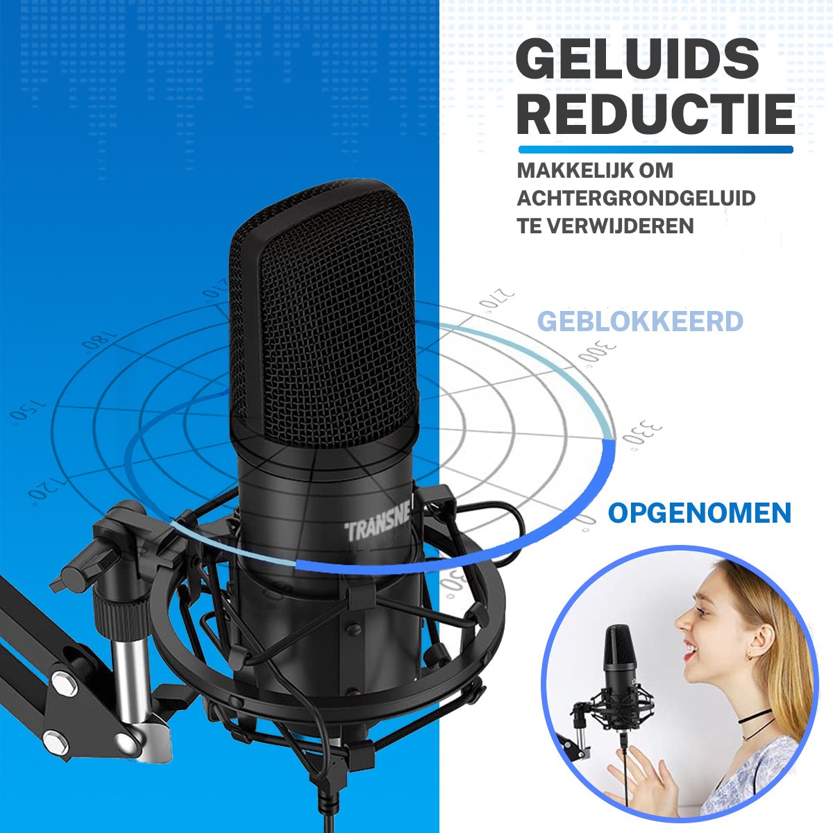 Studio Spraak Microfoon Adapter Opname Audio Mic PC USB Microfoon, Mini Ruisonderdrukking Draagbaar voor Skype-chatten[black