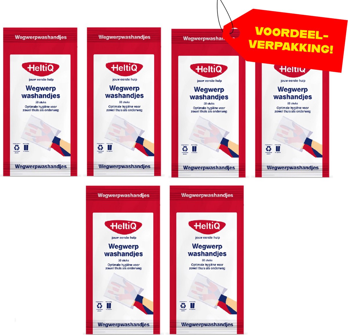 6x HeltiQ Wegwerp Washandjes - 20 stuks - Voordeelverpakking!