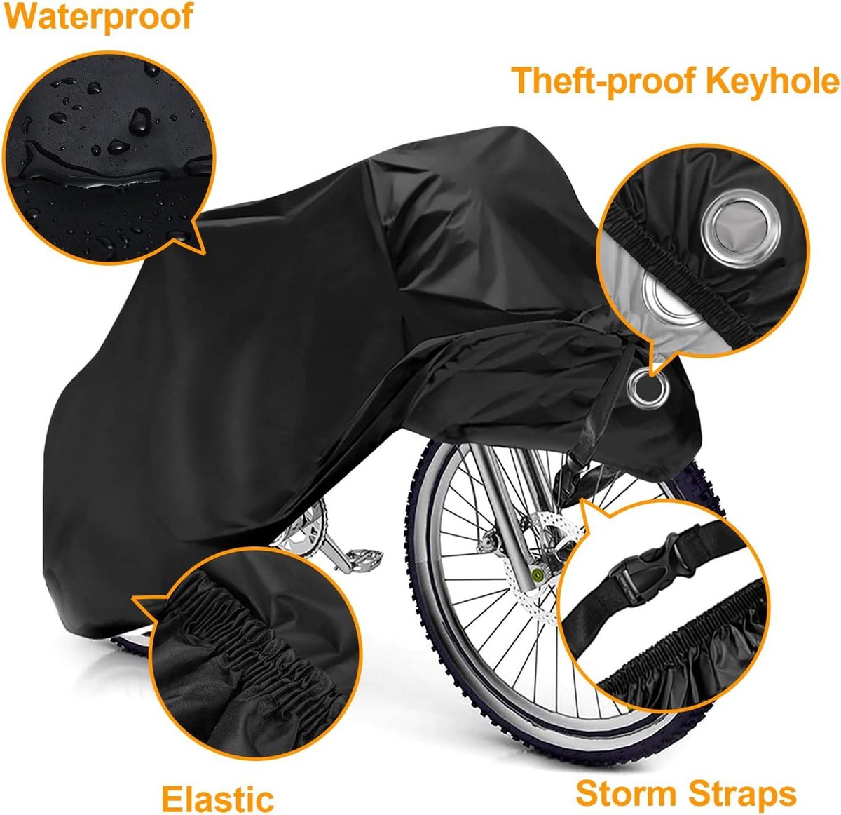 Housse Vélo Extérieure Imperméable – Taille 200x70x110 Cm, Polyester, Anti-UV – Pour VTT, Vélo De Route, Vélo électrique - 8