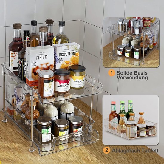 Vilde Keukenorganizer, kruidenhouder, opbergbox voor kruidenzakjes, zwart, 30 x 13 x 8 cm