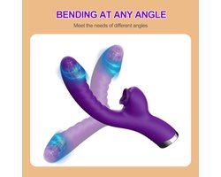 Paarse Luchtdruk Vibrator met Dubbele Penetratie - Clitoris & G-spot