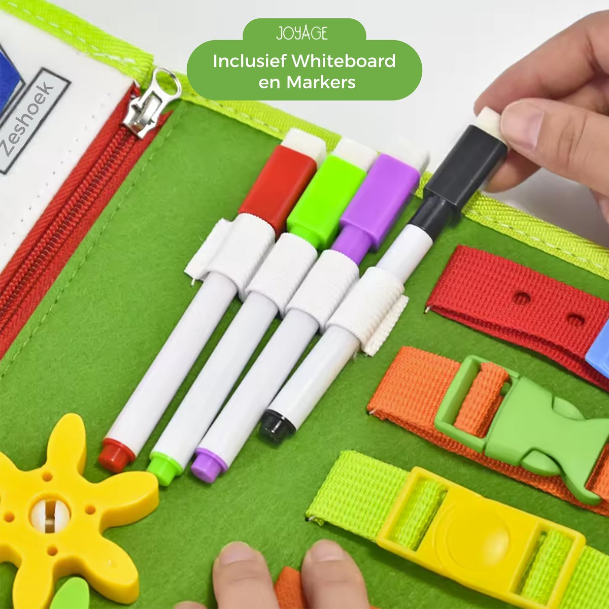 Joyage Busy Board Book Montessori Speelgoed - Montessori activiteitenboek voor in de auto onderweg - Educatief speelgoed meisjes speelgoed Jongens speelgoed Sensory speelboek - Activity peuter kleuter sensorisch speelgoed 1 jaar 2 jaar 3 jaar 4 jaar — afbeelding 3