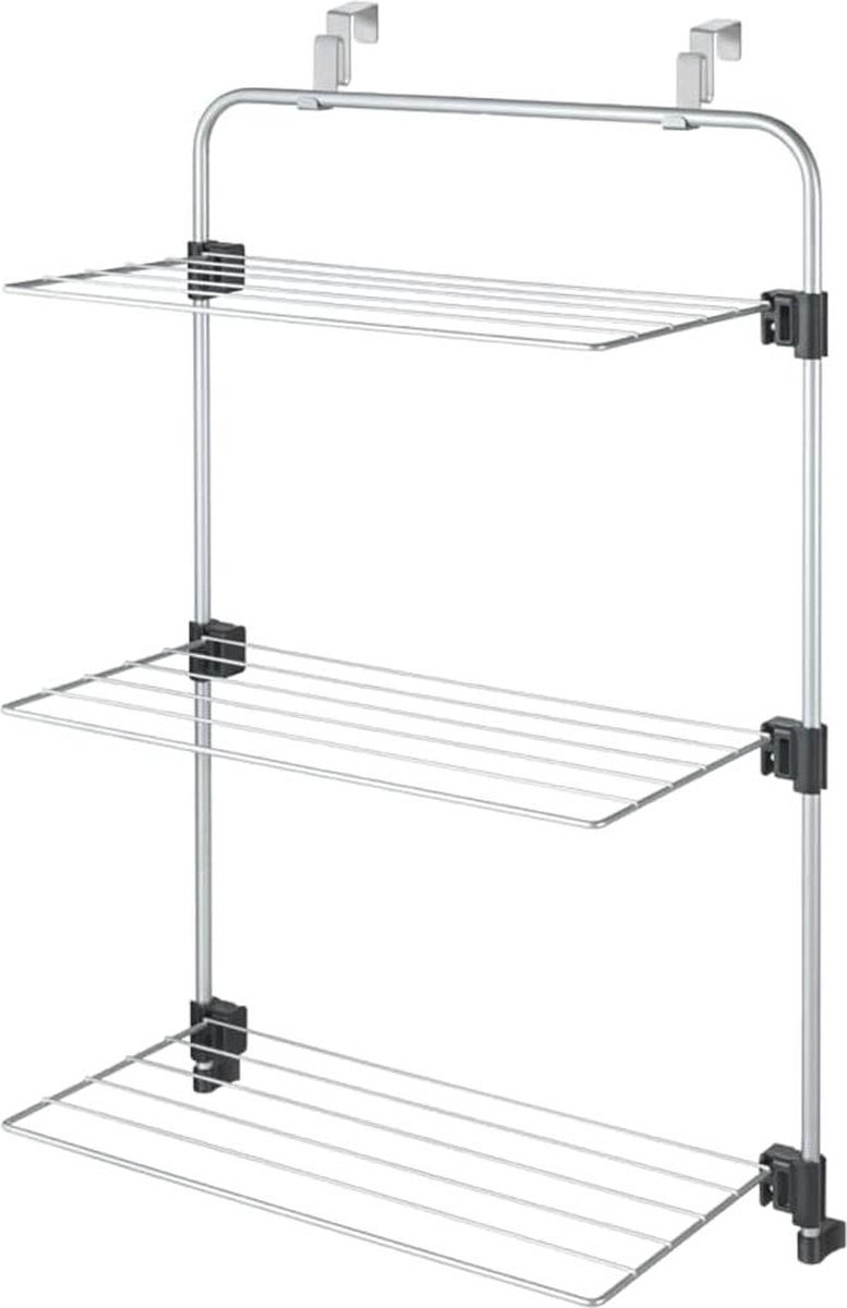 Wanddroogrek wasdroger over de deur- grijze Epotherm-coating 35 x 58 x 87 cm Wanddroogrek