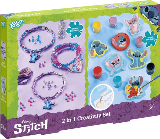Disney Lilo en Stitch Totum 2 in 1 knutselset armbandjes maken en gips gieten en schilderen - cadeautip knutselen creatief speelgoed meisjes en jongens