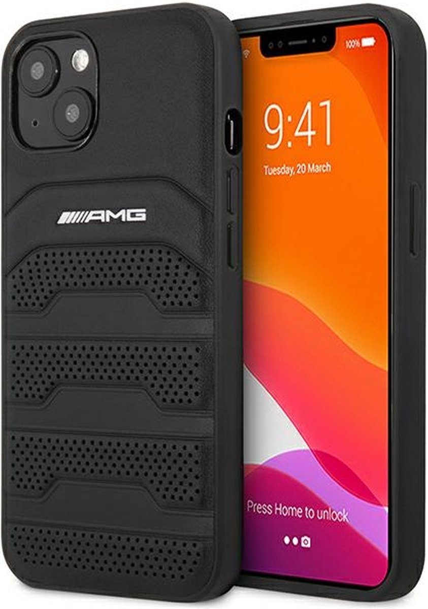 iPhone 14 Plus Backcase hoesje - Mercedes-Benz - Effen Zwart - Leer