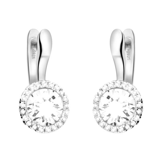 SOFIA MILANI - Boucles D'Oreilles Pour Femme En Argent 925 - Avec Pierres De Zircon - Boucles D'Oreille Pendantes En Forme De Coeur Et Perle - E1600