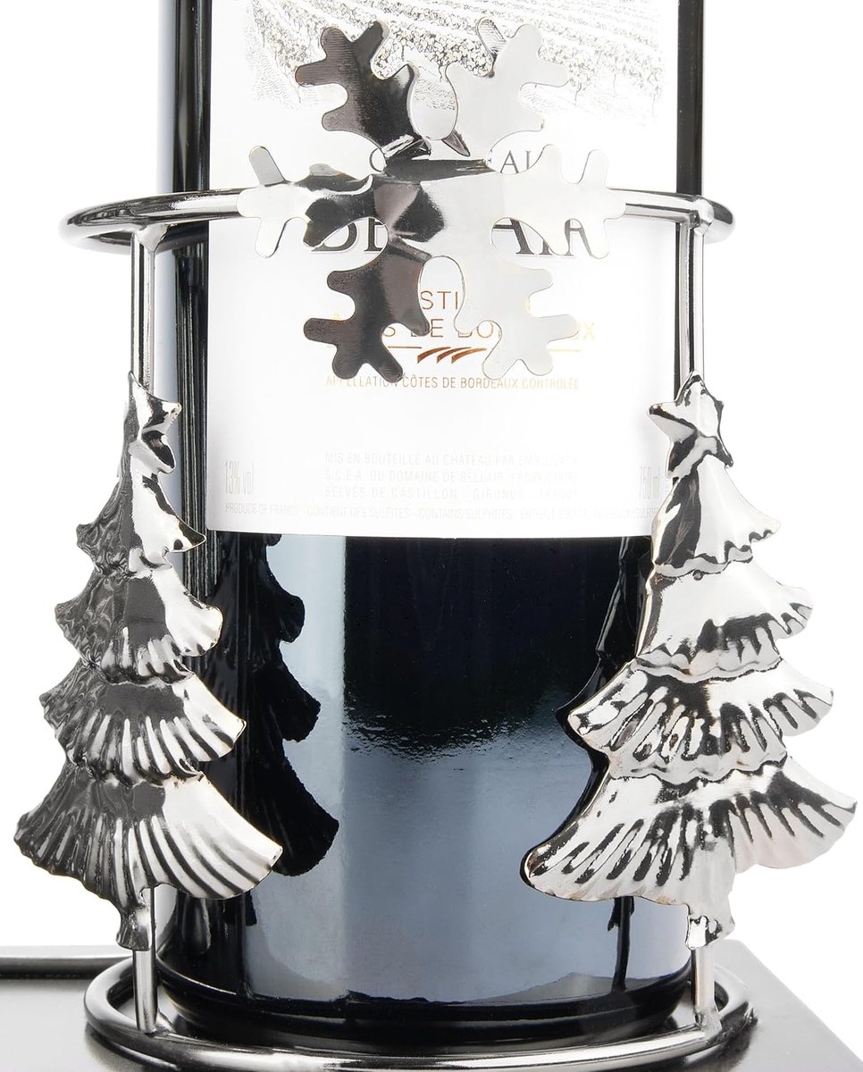 BRUBAKER Porte-Bouteille de vin Skieur en Métal argenté Idée Cadeau BRUBAKER Porte-Bouteille de vin Skieur en Métal argenté Idée Cadeau