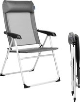 Bol.com TRVLMORE Campingstoel - 5 standen - Inklapbare Kampeerstoel - 110 kg draagvermogen - Visserstoel - Grijs aanbieding