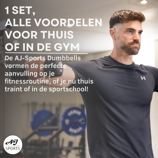 AJ-Sports Dumbells 2 kg - 2 x 2 kg dumbell - Gewichten - Dumbells set - Gewichten set - Halterset - Fitness gewichten - Krachttraining - Fitness