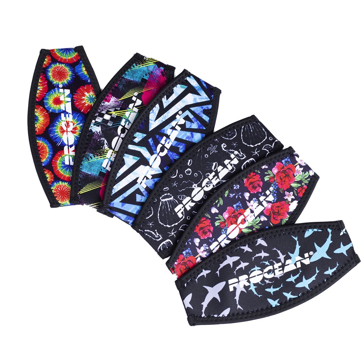 Maskstrap | neopreen slide | Blauw en wit — afbeelding 2