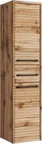 Badplaats Badkamerkast Etna 30 x 35 x 130 cm – Eiken – Hangende Kolomkast met 1 Lade en 2 Deuren