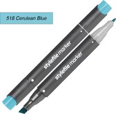Stylefile Twin Marker - Cerulean Blauw - Deze hoge kwaliteit stift is ideaal voor designers, architecten, graffiti artiesten, cartoonisten, & ontwerp studenten