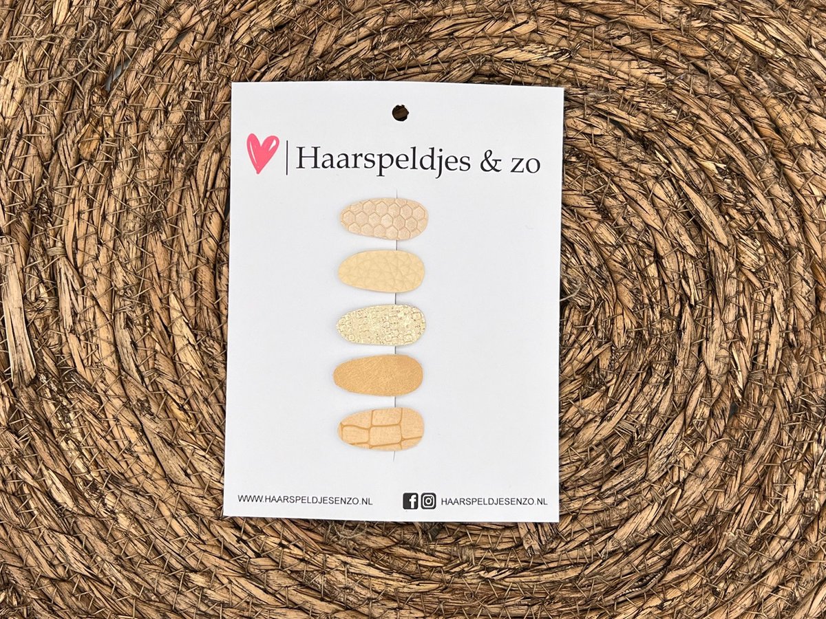 Baby haarspeldjes setje 52 - mini - 2cm groot - voor de eerste lokjes haar - beige/khaki