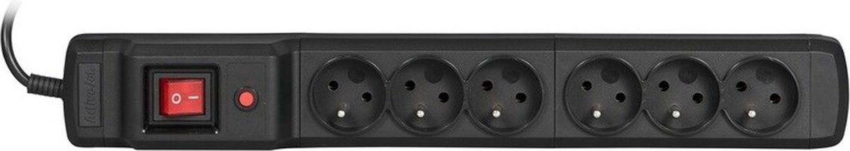Activejet COMBO - Stekkerdoos - 6 Stopcontacten - 10m Kabel - Zwart