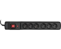 Activejet COMBO - Stekkerdoos - 6 Stopcontacten - 10m Kabel - Zwart