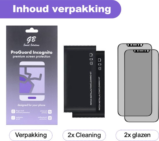 Protecteur d'écran GB ProGuard Incognito Privacy conçu pour iPhone X-Xs-11 Pro - 2 pièces