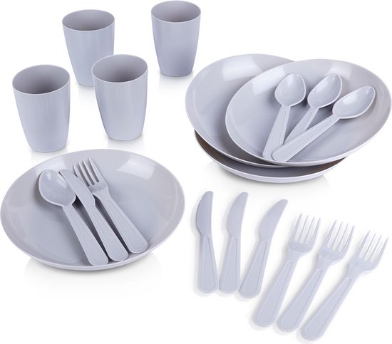 Campingserviesset Plastic 20 delig – Serviesset – Campingservies