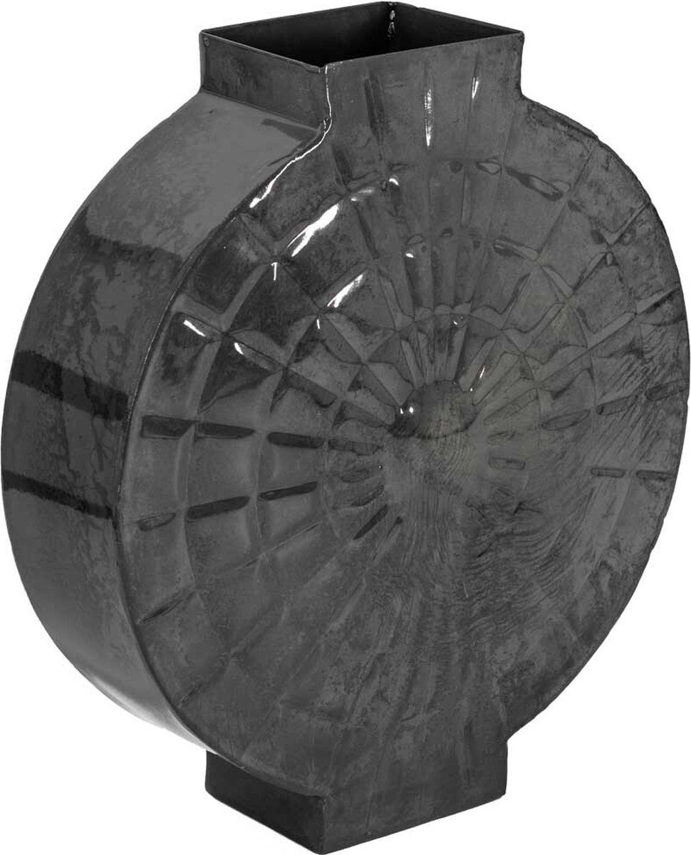 homebound by ky Metalen vaas rond blauw | bloemenvaas metal petrol