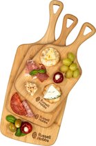 Russell Hobbs Chopping Board Set Bamboo 3 stuks paddle Serving Cheese 30, 35, 45 cm.