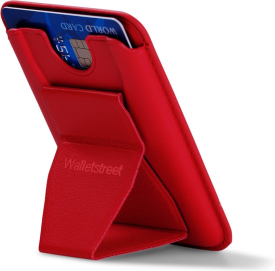 Foto: Walletstreet magnetische pasjeshouder standaard horizontale en verticale stand voor magsafe iphone 12 13 14 15 bij gebruik van magneet geschikt voor alle telefoons rfid bescherming creditcardhouder portemonnee kaarthouder horizontale en verticale