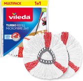 Vileda TURBO 2in1 Vervanging - Set van 2 - Microvezel - Voor harde vloeren - +20% extra reinigingsvermogen