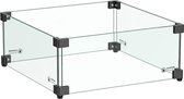 GoFire Glasombouw vierkant 42,5 x 42,5 cm | voor inbouwbrander 40 x 40 cm - Zwart gecoat