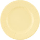 Givi Italia Feestbordjes/gebaksbordjes - 8x - licht geel - rond - papier/karton - 21cm - biologisch afbreekbaar - groot