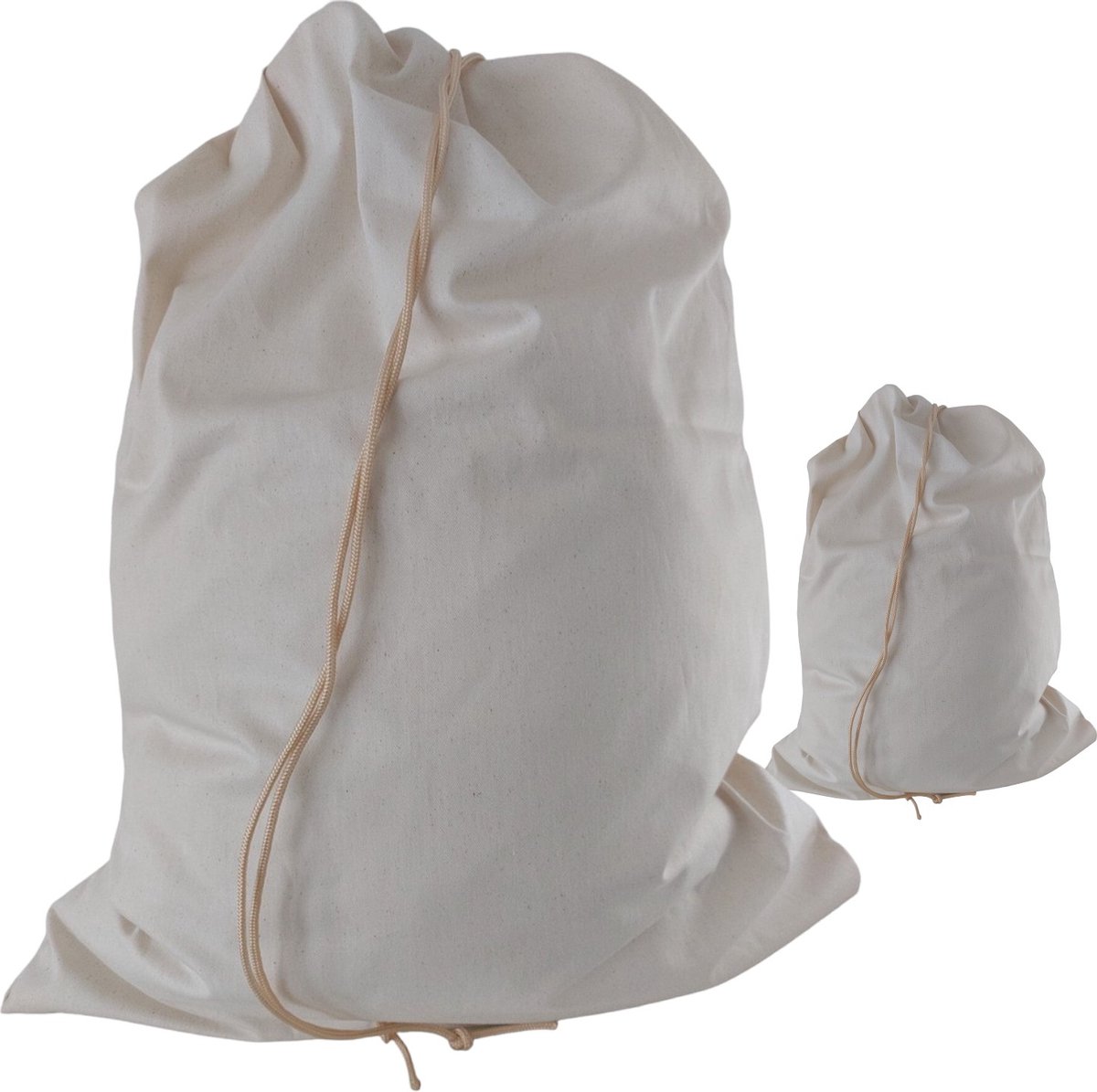 Goedkoopste Bluvardi katoenen waszakken set van 2 stuks - heavy duty - Natural cotton - Natuurlijke katoenen zonder chemische behandeling