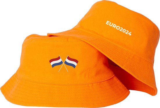 EK 2024 bucket hat - Nederland vissershoedje - Nederlands elftal oranje hoed - Oranje hoedje tweezijdig - Bucket hat voor het EK voetbal - Mybuckethat