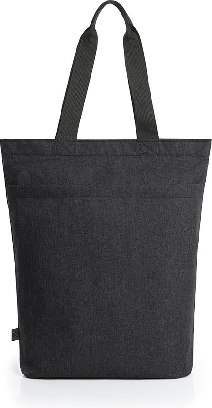 Shopper – Boodschappentas - zwart gemêleerd – 44 x 30 x 16 cm – 100% gerecycled materiaal - praktisch – Halfar® – Circle