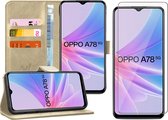 Hoesje geschikt voor Oppo A58 5G / A78 5G - Screenprotector Glas - Portemonnee Book Case Goud