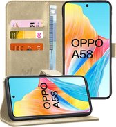 Hoesje geschikt voor Oppo A58 4G - Portemonnee Book Case Goud