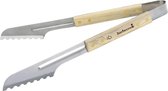 Barbecue Tongs made of Stainless Steel and Wood - Barbecue Accessory 40 cm