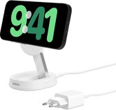 Belkin BOOST CHARG PRO Support de charge magnétique sans fil réglable Qi2 15 W, avec adaptateur, adapté à MAGSAFE - Wit