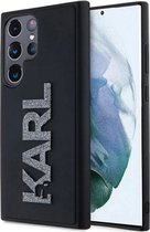 Karl Lagerfeld 3D Glitter Back Case - Geschikt voor Samsung Galaxy S23 Ultra (S918) - Zwart