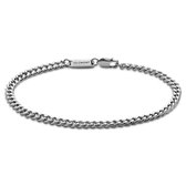 Argentia | 925s | 4 mm Gerhodineerde Sterling Zilveren Armband met Gourmetteschakels