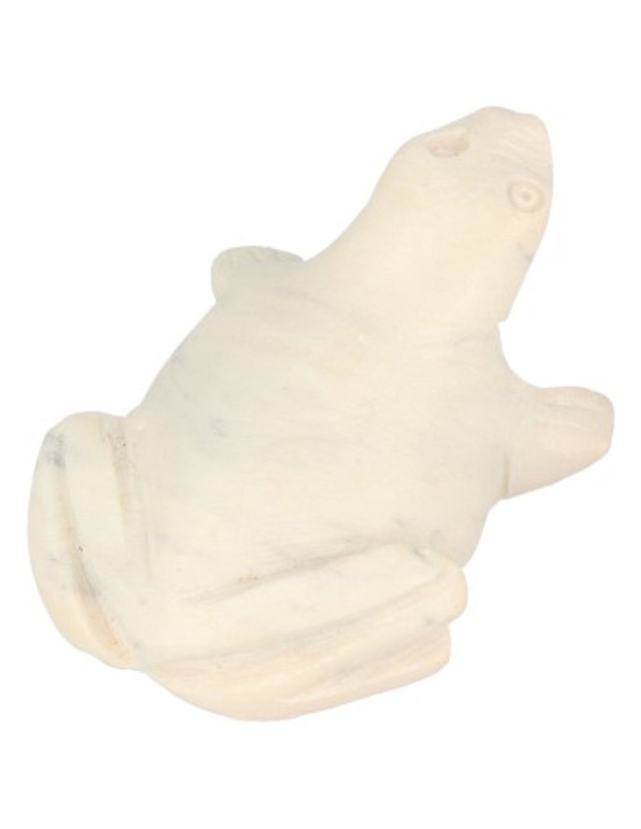 Ruben Robijn Speksteen kikker 6 cm wit