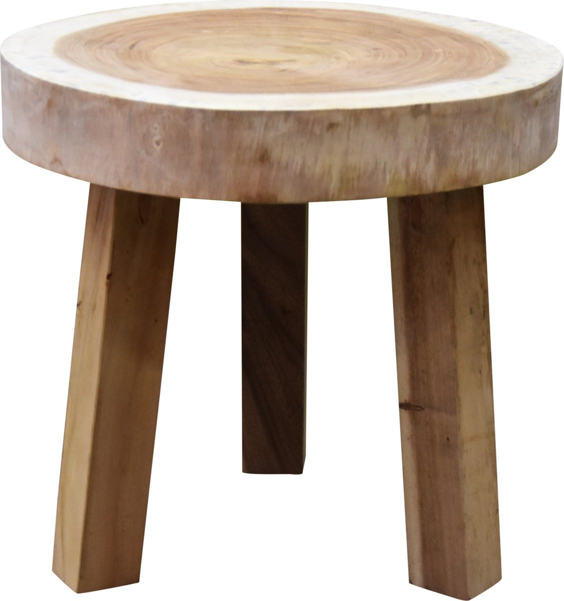 Boomstam krukje 47xH40 cm rond 3 poot - vierkante poten - bladdikte 8 cm
