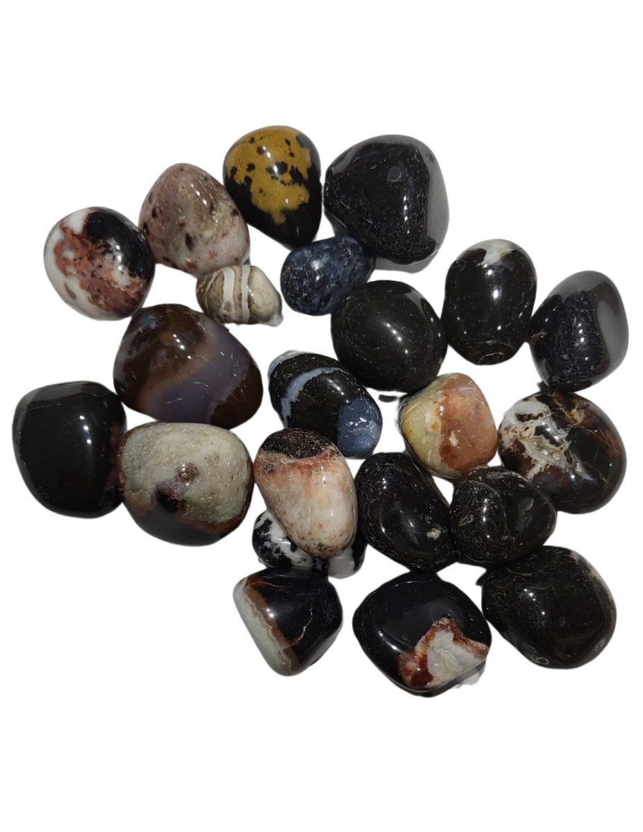 Ruben Robijn Sardonyx 250 gr. trommelstenen (mt3) Zwart