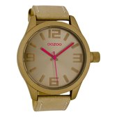 OOZOO Timepieces - Taupe horloge met taupe leren band - C6405