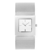 OOZOO Timepieces - Zilverkleurige horloge met zilverkleurige metalen mesh armband - C2000