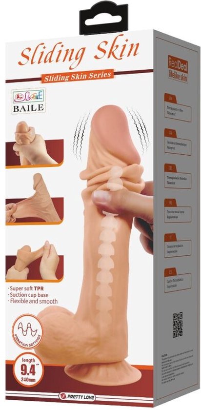 Foto: Pretty love sliding skin series realistic dildo with sliding skin suction cup flesh 24 cm vibrerend dildo dildo xxl dildo seksspeeltjes voor vrouw sex toys voor koppels seksspeeltjes voor koppels sex toys voor vrouw sex toys